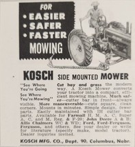 1954 Print Ad Kosch Side Mounted Mowers for Tractors Columbus,Nebraska - £6.61 GBP