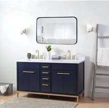 Bathroom Mirror for Wall, 36&quot;×24&quot; Rectangle Metal Framed Wall Mirrors Large Wall - £74.75 GBP