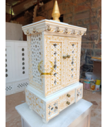 wooden temple white and gold Mandir Pooja Ghar Mandap For Worship home Temple - $544.30