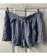 American Eagle Striped Wrap Shorts Sz M 2&quot; Inseam Beach Summer Vacay Blu... - £11.06 GBP