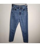 American Eagle Mom Jean Womens 00 Short Stretch Denim Blue High Waisted ... - €16,91 EUR