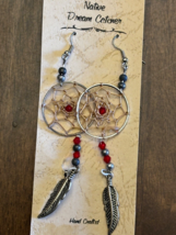 Earrings Dream Catcher Handcrafted Native New KC Gifts Canada 3.5 In Pierced - £11.10 GBP