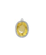  5 Custom Unique Oval Yellow Sapphire and Diamond Halo Earrings - $3,450.00