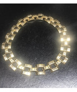 Vintage Signed Berge Heavy Gold Tone  Metal Necklace 16” - €17,37 EUR