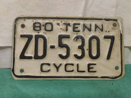 Tennessee License Plate Vintage Motorcycle 1980 # ZD-5307 - £22.99 GBP