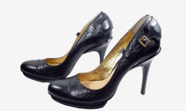 DUMOND Women High Heel Pump Black Size 9 (FITS Size 8) Leather Stiletto ... - $39.99