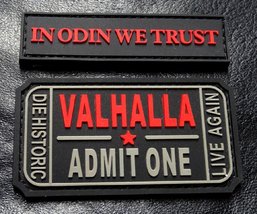 Ticket to Valhalla Admit One in Odin We Trust Patch (PVC Rubber-Red/Mtu1-Bundle) - £11.95 GBP