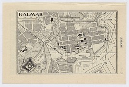 1952 Vintage City Map Of Kalmar / Sweden - £13.71 GBP