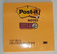 POST-IT Super Sticky Notes 654-SSNO 1 X 90 Sheets 3&quot; X 3&quot; Total 90 Sheets - £1.85 GBP