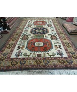 7&#39; X 10&#39; Vintage Handmade Knotted Turkish Wool Rug Birds Animal Ivory Or... - $28,742.14 MXN