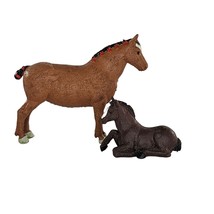 Vintage Britains Ltd England Suffolk Punch Shire Mare Foal Horse Set - £19.57 GBP