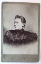 Antique Cabinet Card Lovely Victorian Lady Dunn Ripon Wisconsin Broad Shoulders - £5.59 GBP