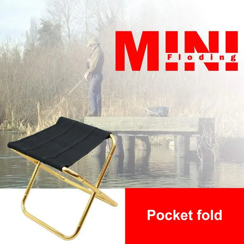 Outdoor Mini Folding Fishing Chair Lightweight Picnic Camping Chair Foldable - £15.14 GBP