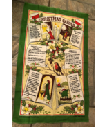 Vintage George Wright Linen CHRISTMAS CAROLS Tea Towel - £9.78 GBP