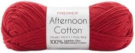 Premier Yarns Afternoon Cotton Yarn-Scarlet - £16.61 GBP