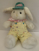 Vintage Crayola Bunny Plush Painter Overalls Easter Rabbit 1989 Heartline 13&quot;  - £30.75 GBP