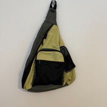 Vintage 2000s GAP Nylon Sling Bag Crossbody Tactical Green Black Y2K 301036 - £35.98 GBP