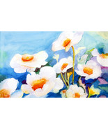 Acuarela original con flores. Cuadro de flores. Cuadro con acuarela. Pin... - $2,649.99 MXN