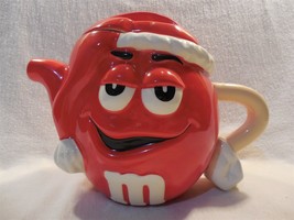 M&amp;M&#39;s Galerie Ceramic Christmas Red Santa Claus Teapot Cookie Candy Jar - £12.90 GBP