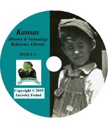 KANSAS - History &amp; Genealogy - 230 old Books on DVD - Ancestors, County,... - £6.13 GBP