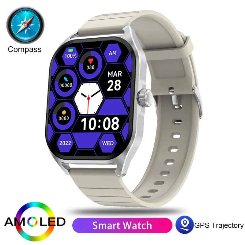 Men Woman Smart watch Bluetooth Call IP68 Waterproof 2.04 inch AMOLED HD Comp tr - £117.45 GBP