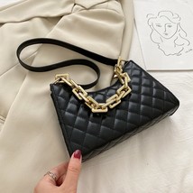 2022 Fashion Lattice Pattern Women PU Shoulder Bag Soft Pu Leather Female Thick  - £14.06 GBP