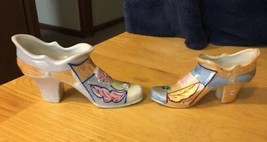 Peach &amp; Blue Lusterware Porcelain Shoes - $11.29