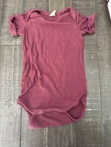 KATE QUINN Maroon Ribbed Modal Blend Bodysuit Rolled Sleeves Size 6-12 m... - $7.00