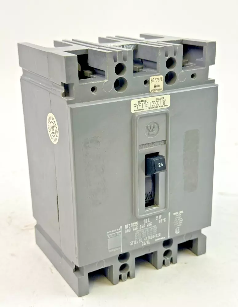 HFB2025 LCKT - THERMAL MAG CIRCUIT BREAKER - 2 POLE/ 25A/ 600 VAC - $217.52