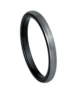 Tungsten Ring Black &amp; Gun Metal IP Plated Dome Brushed 2mm Band Wedding ... - $714.33 MXN