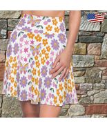 Flowers and Stars Skater Skirt Cute Pattern - $39.98+