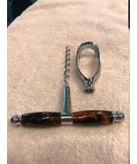 Handcrafted Chrome Cork extractor with Golden Glimmer Midnight Glow Handles - $30.00