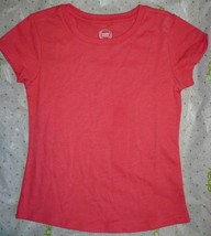 Wonder Nation Girls Essential Tee T-Shirt LARGE (10-12) Coral Fade Resistant - £7.65 GBP