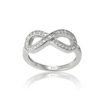 Sterling Silver CZ Infinity Ring - £39.48 GBP