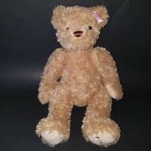 FAO Toys R Us Tan Teddy Bear Plush Stuffed Animal Lovey Pink Bow 2012 - £14.17 GBP