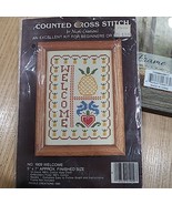 Counted Cross Stitch Welcome by Nicole Creations Vintage 1985 Kit 1909 w... - $7.69