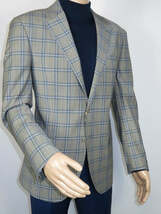 Men's Mono Turkey Sport Coat 100% Super 180s Wool 1480-03 Gray Blue Plaid image 7
