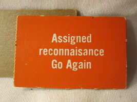 1963 Combat! tv series Board Game Piece: &#39;Assigned Reconnaisance&#39; Red Card  - £1.59 GBP