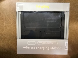 *damaged box* heyday 10W Qi Wireless Charging Station (phone/airpod) Black/Wood - £2.40 GBP