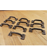 10 CAST IRON HANDLES RUSTIC DRAWER PULLS SMALL 3 1/2&quot; LONG KITCHEN WINDO... - $477.44 MXN