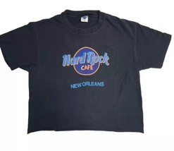 Vintage Hard Rock Cafe XL Crop Top Short Sleeve Black New Orleans Single... - £11.35 GBP