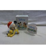 Vtg 1984 Goebel Ceramic Disney Babies Baby Mickey Pluto Christmas Orname... - $11.95