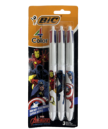 BIC® 4-Color Marvel's Avengers Edition Retractable Ball Pens, Pack Of 3-NEW! - £13.14 GBP