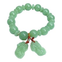 JADE Bracelet GEMSTONE Bracelet High Quality Jade Beads Handmade - £22.68 GBP