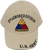 Ee U.S. Army 2ND Armored Division Hell On Wheels Direct Embroidered Tan Hat - £10.77 GBP