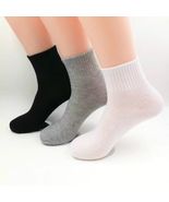 White 3 Pairs Unisex Ankle/Quarter Crew Socks Sport Casual Cotton Socks - $8.80