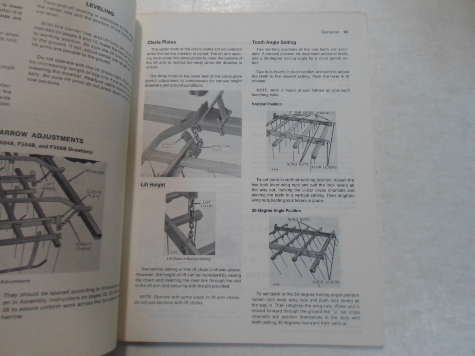 John Deere F500 Integrale Harrow Drawbar Sezioni Dell'Operatore Manuale Vetrata Item image 11