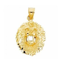 14k or Jaune Plaqué Argent Sterling Lion Tête Lion Visage Pendentif 60% OFF - £127.15 GBP