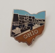 Ohio State Shaped Enamel Lapel Hat Pin Collectible Souvenir Pinchback - £13.06 GBP