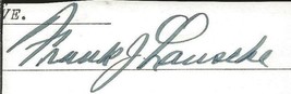 Frank Lausche Signed Index Card 55th/57th Governor of Ohio D. 1990 JSA - $59.39